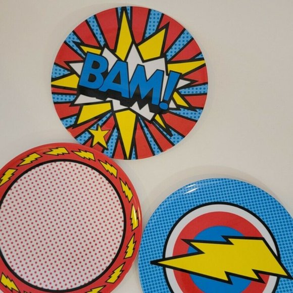 BooginHead BAM Cool Comic Style Melamine Plate set - Picture 1 of 5